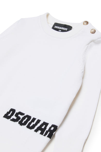 Cotton Logo Knit Sweater for Kids Dsquared Kid