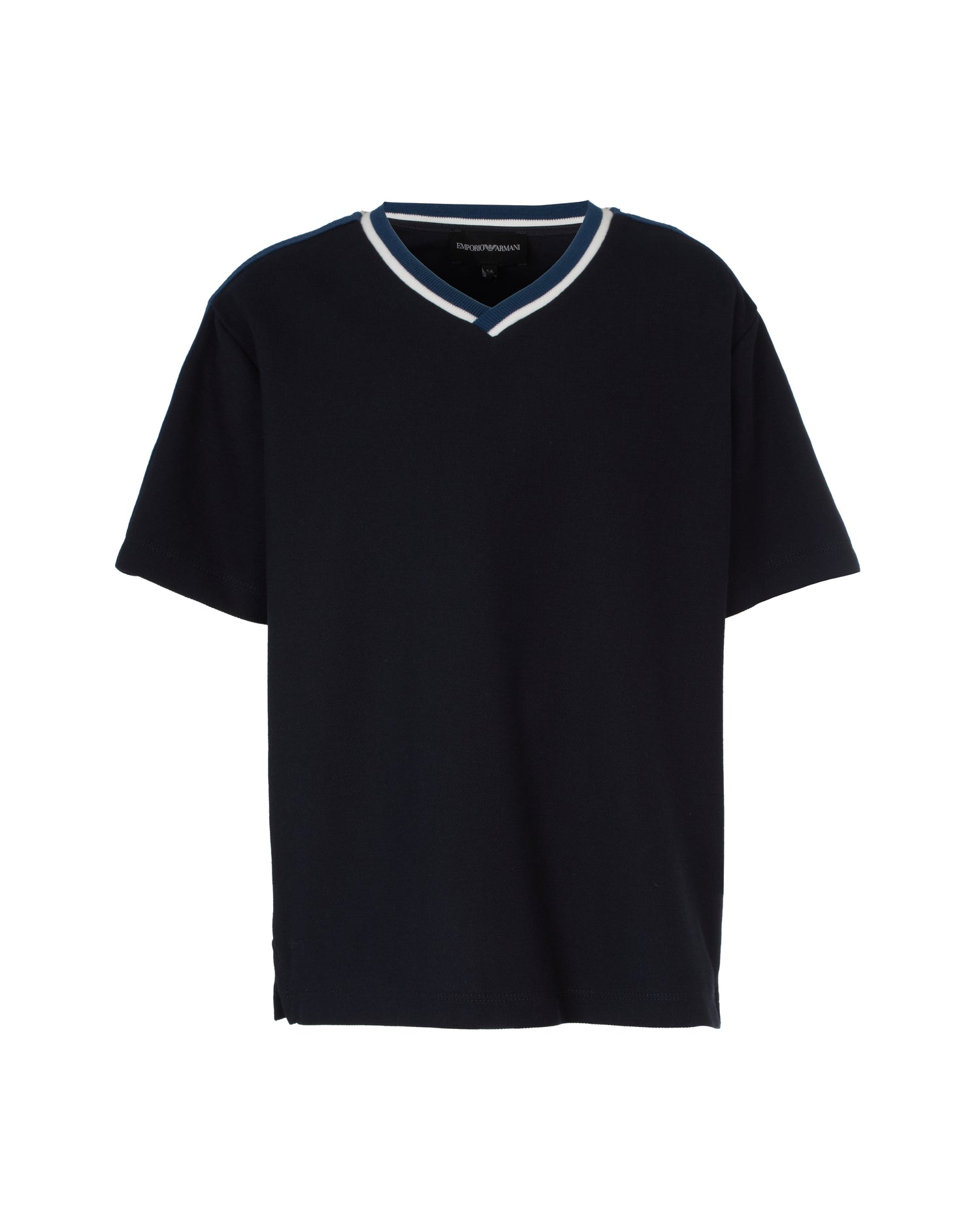 V-Neck T-Shirt with Contrast Trim