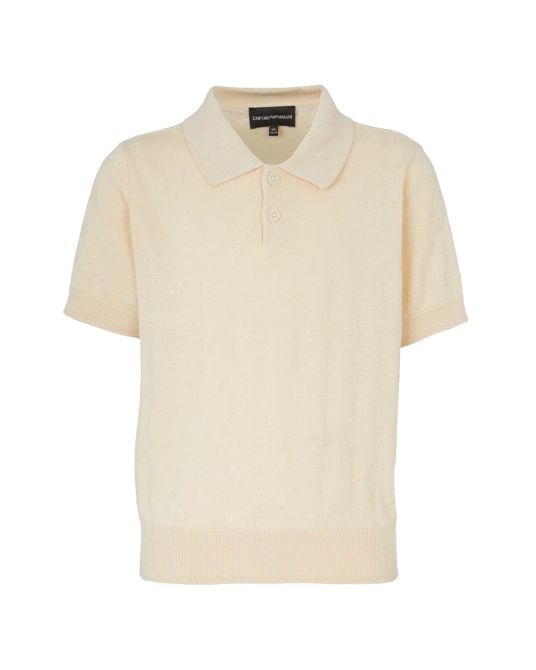 Textured Knit Polo Pullover – Cream