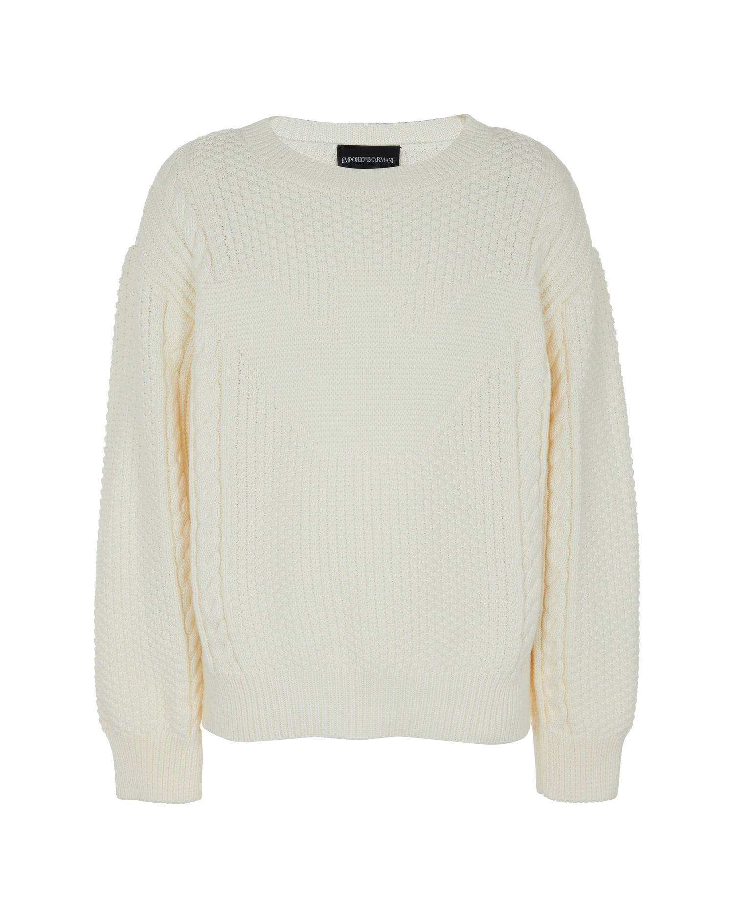 Cable-Knit Crewneck Pullover