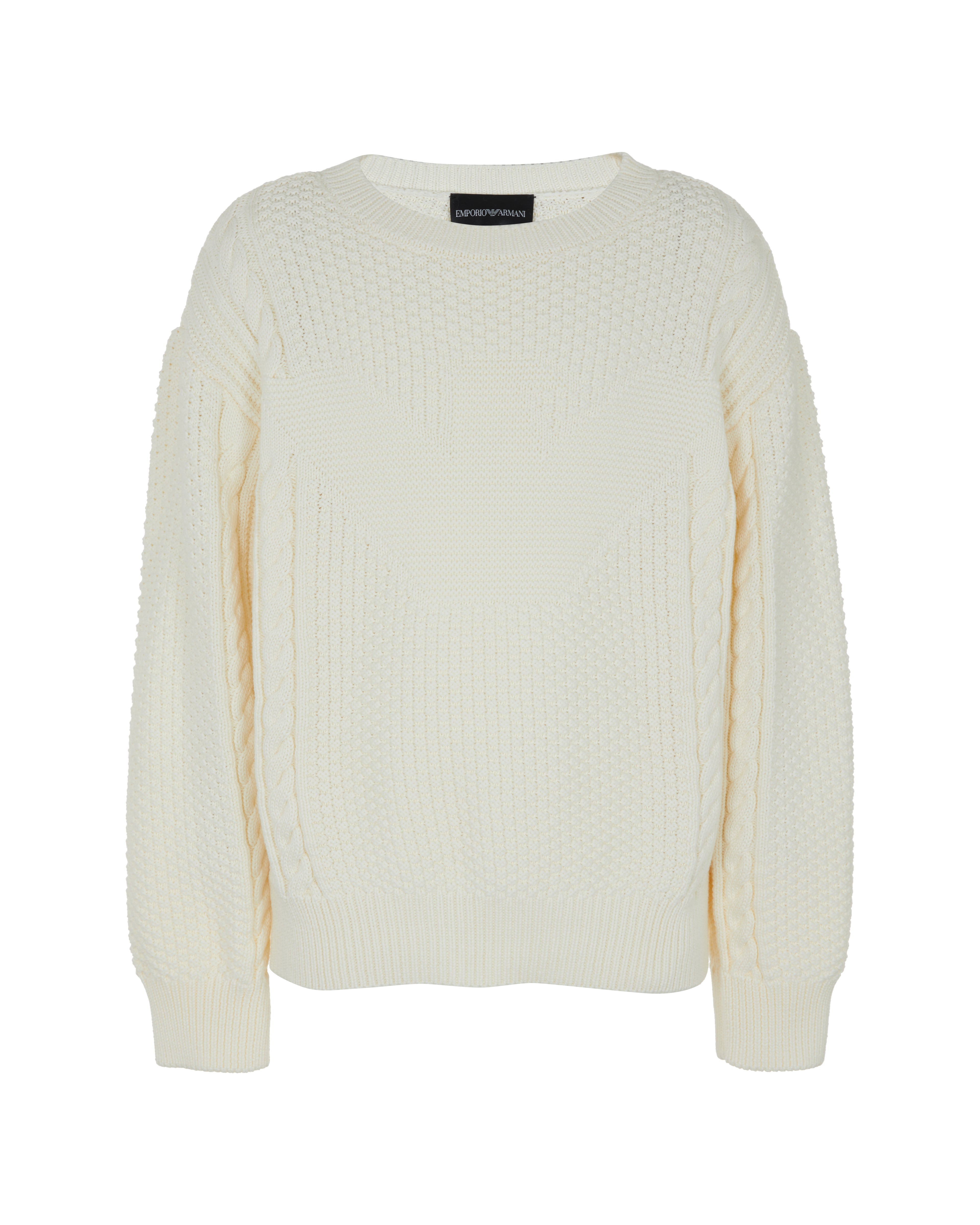 Cable-Knit Crewneck Pullover