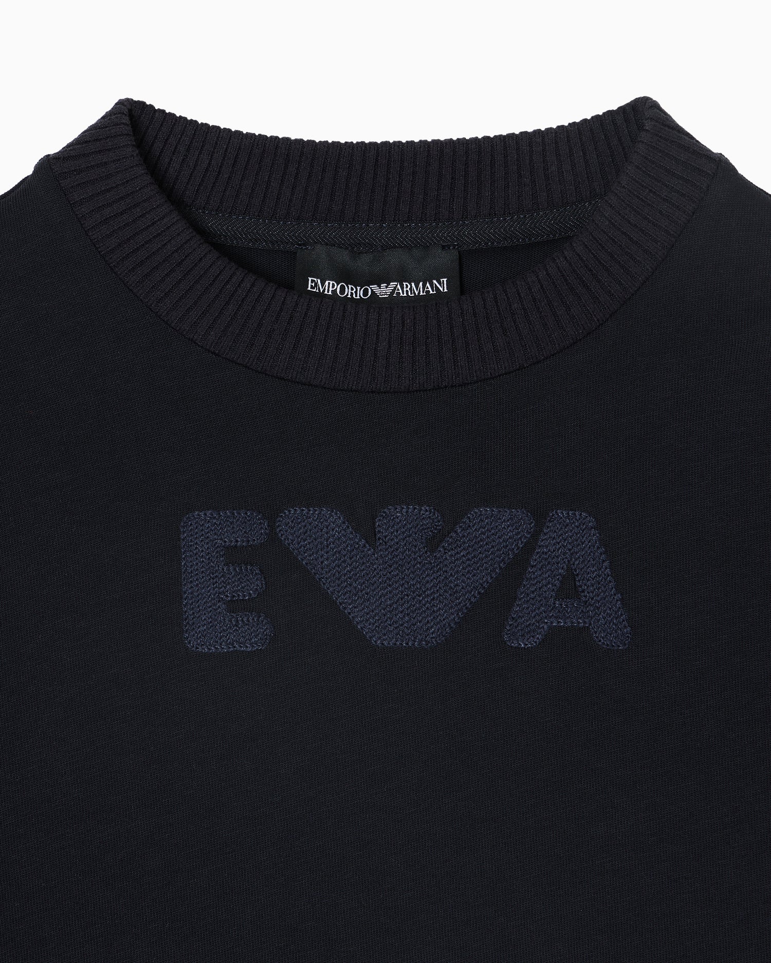 Kids Cotton T Shirt with Logo Detail, Navy