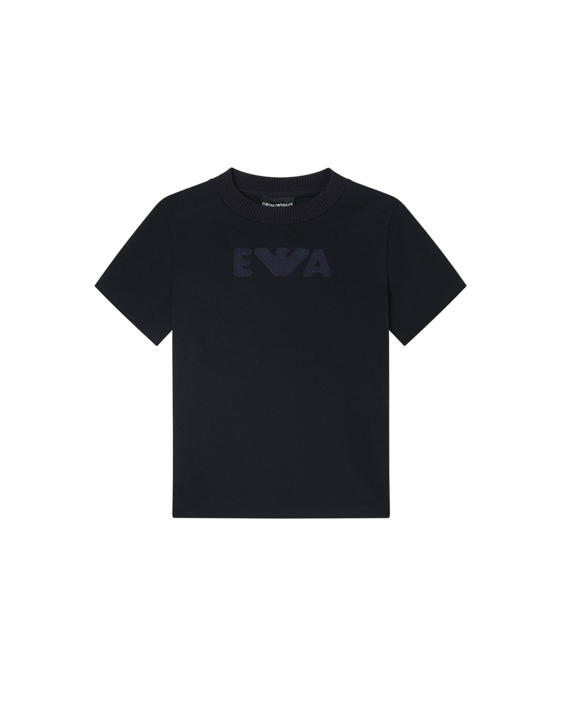 Kids Cotton T Shirt with Logo Detail, Navy