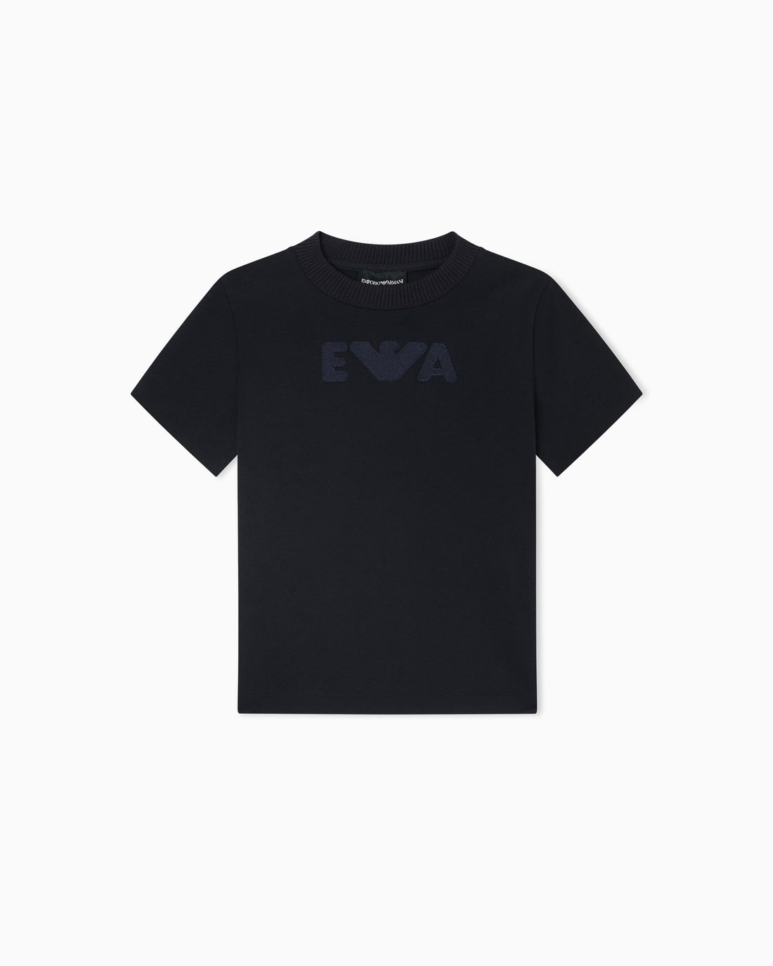 Kids Cotton T Shirt with Logo Detail, Navy