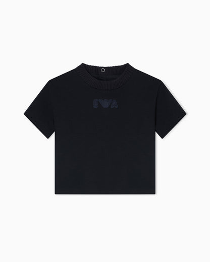 Baby Cotton T Shirt with Logo, Navy