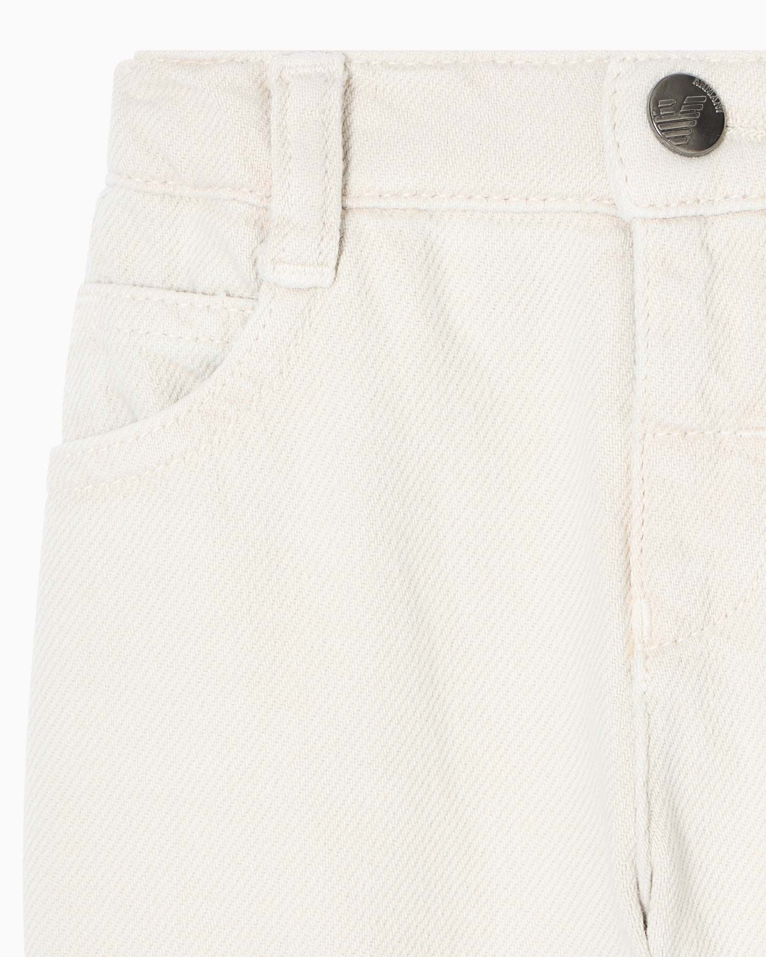 Cotton Drill Five-Pocket Jeans with Elasticated Back Waist