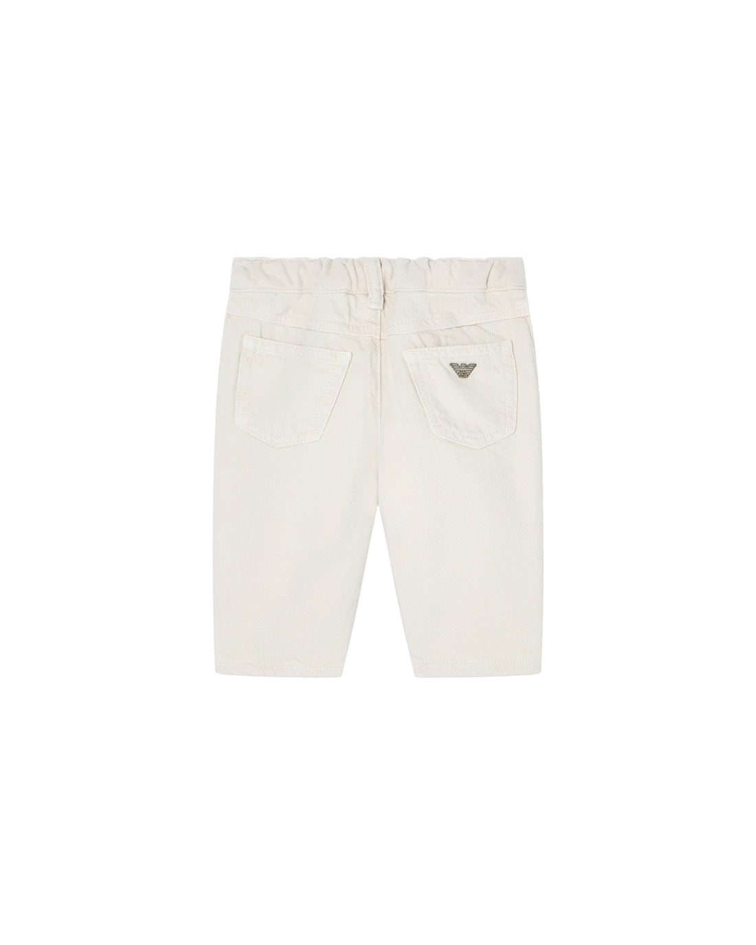 Cotton Drill Five-Pocket Jeans with Elasticated Back Waist