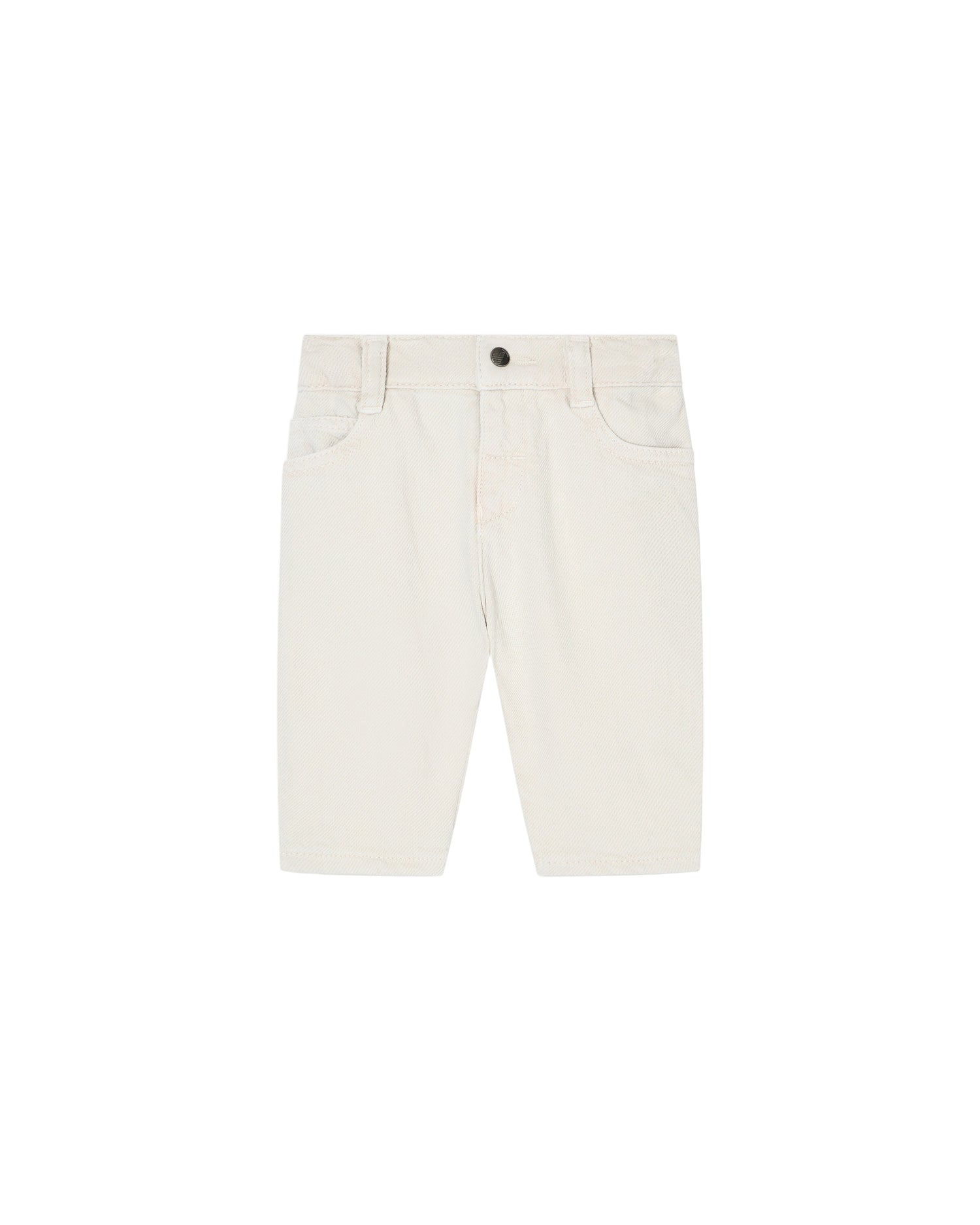 Cotton Drill Five-Pocket Jeans with Elasticated Back Waist