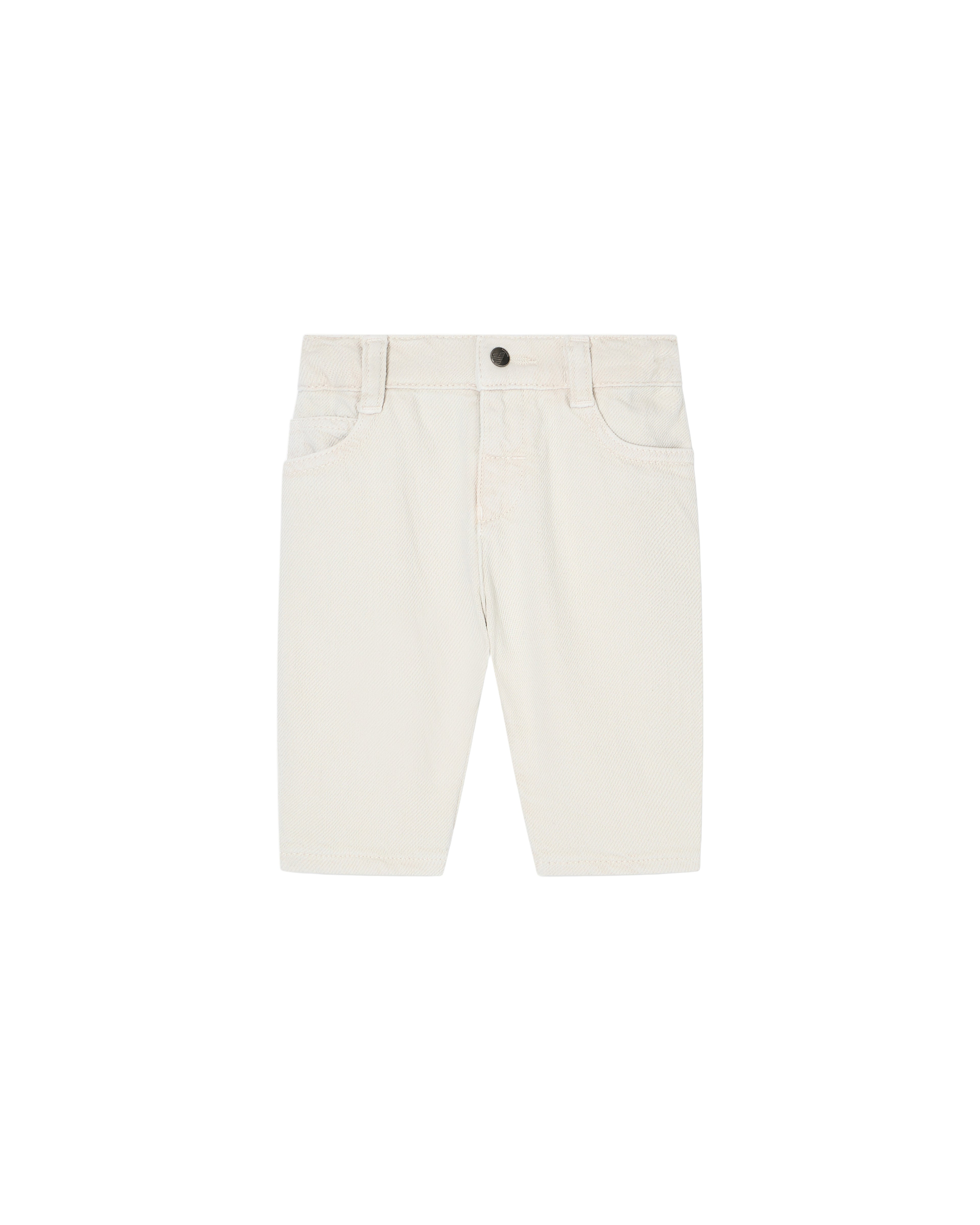 Cotton Drill Five-Pocket Jeans with Elasticated Back Waist