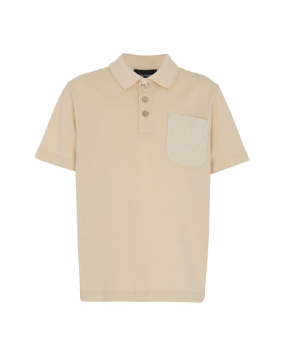 Kids Polo Shirt with Pocket Detail, French Oak