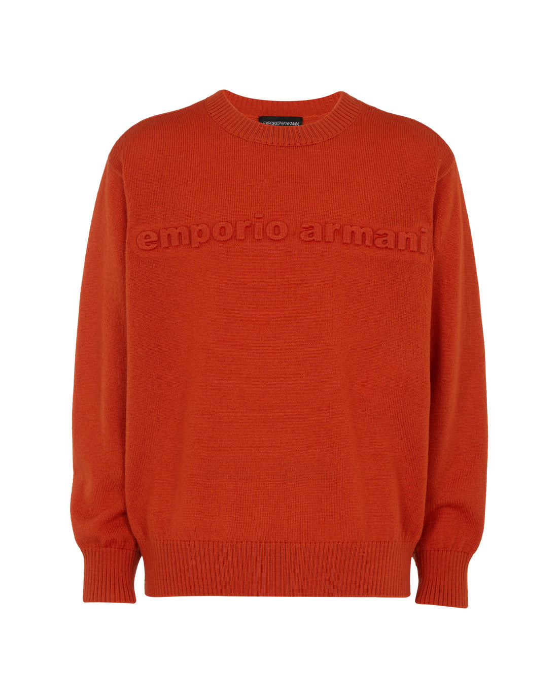 Embossed Rib-Knit Crew Sweater