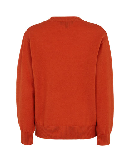 Embossed Rib-Knit Crew Sweater