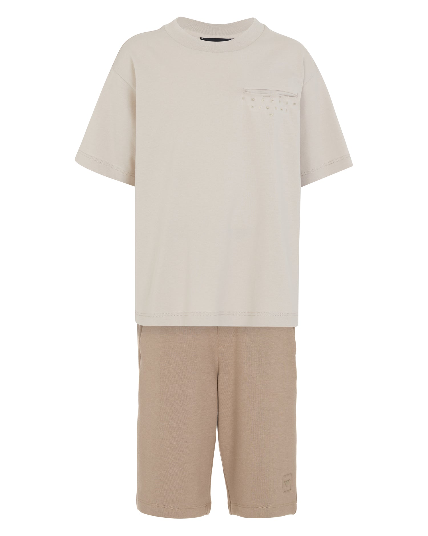 Studded Pocket Tee &amp; Pull-On Shorts Set