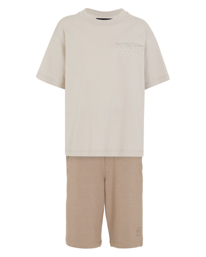 Studded Pocket Tee &amp; Pull-On Shorts Set