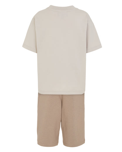 Studded Pocket Tee &amp; Pull-On Shorts Set