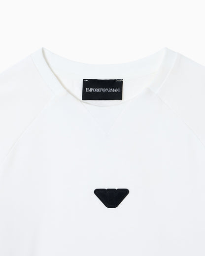 Heavy Weight Jersey T-Shirt With Micro Eagle Patch Schoolsoutdesignerkidswear