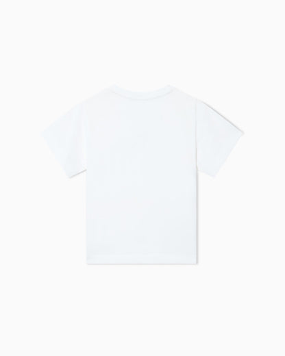 Heavy Weight Jersey T-Shirt With Micro Eagle Patch Schoolsoutdesignerkidswear