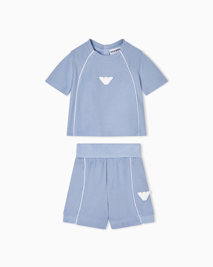 Pique T-shirt and Shorts Set Emporio Armani