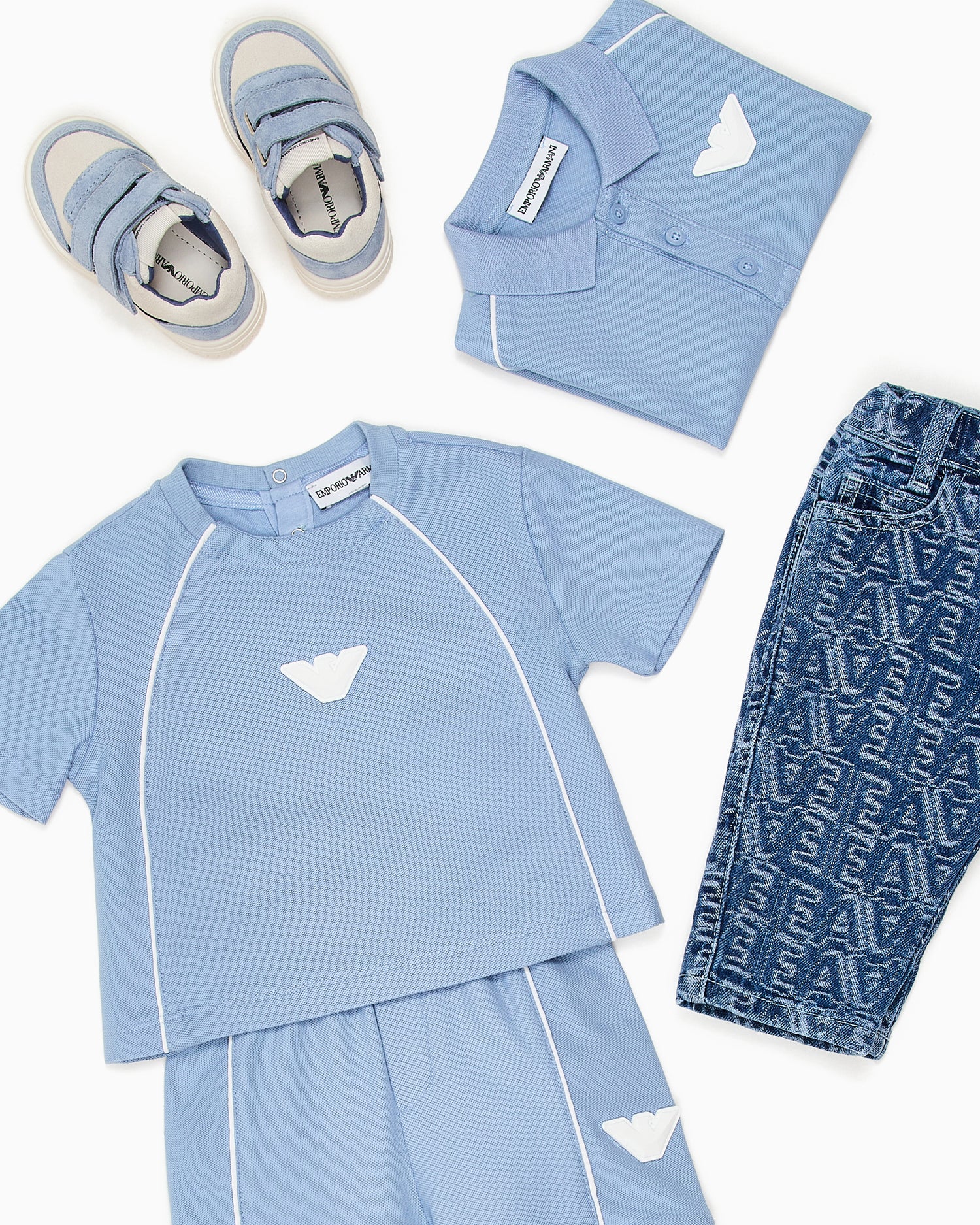 Pique T-shirt and Shorts Set Emporio Armani