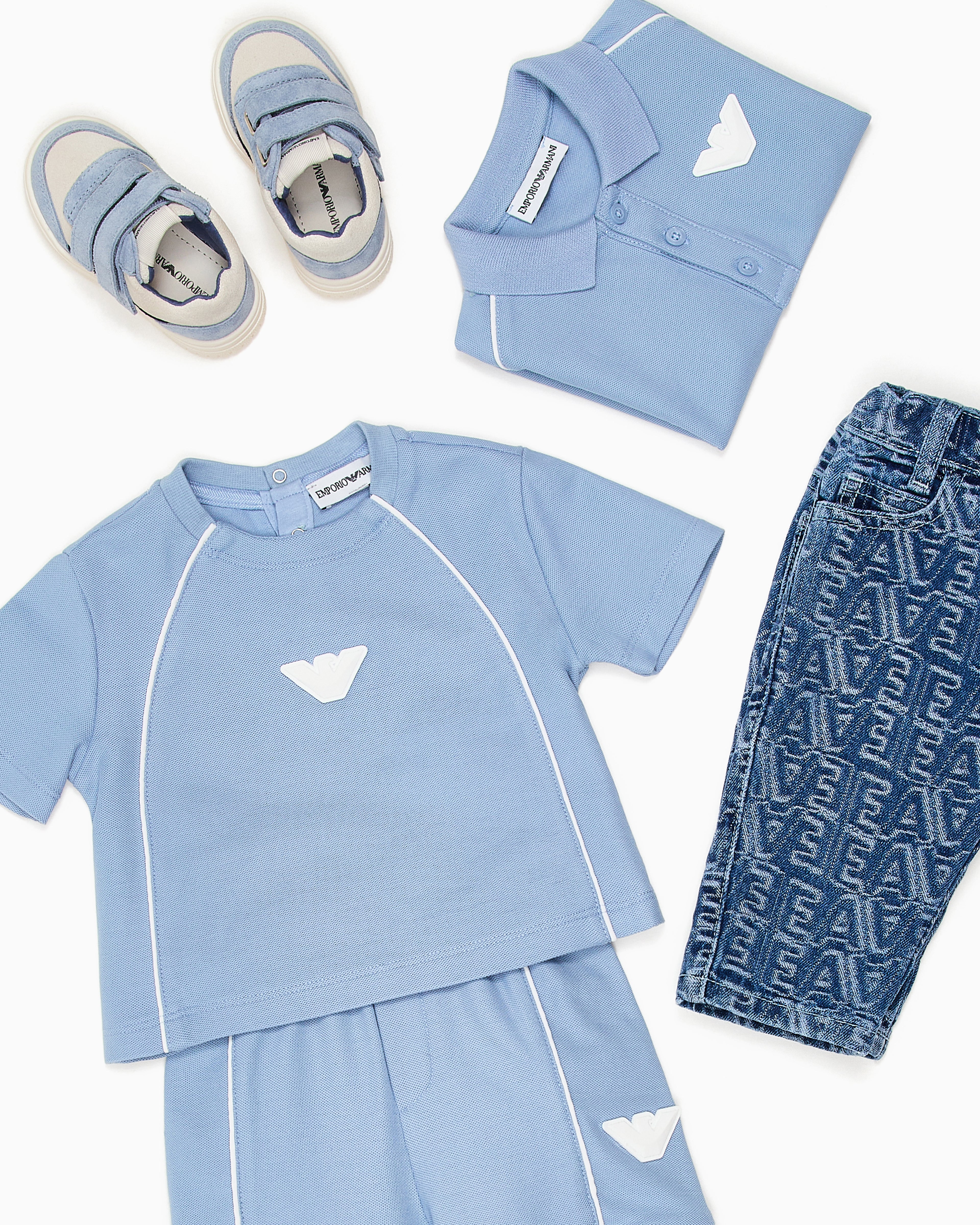 Pique T-shirt and Shorts Set Emporio Armani