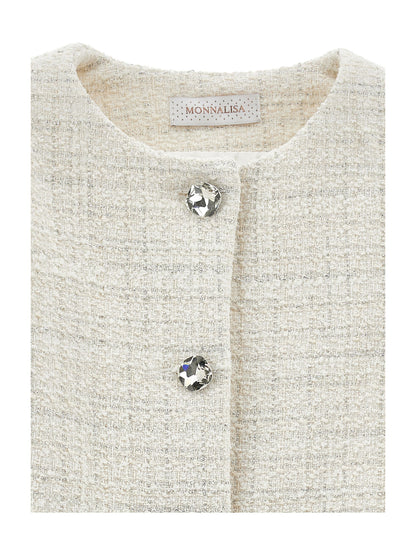 Boucle Jacket With Jewel Buttons