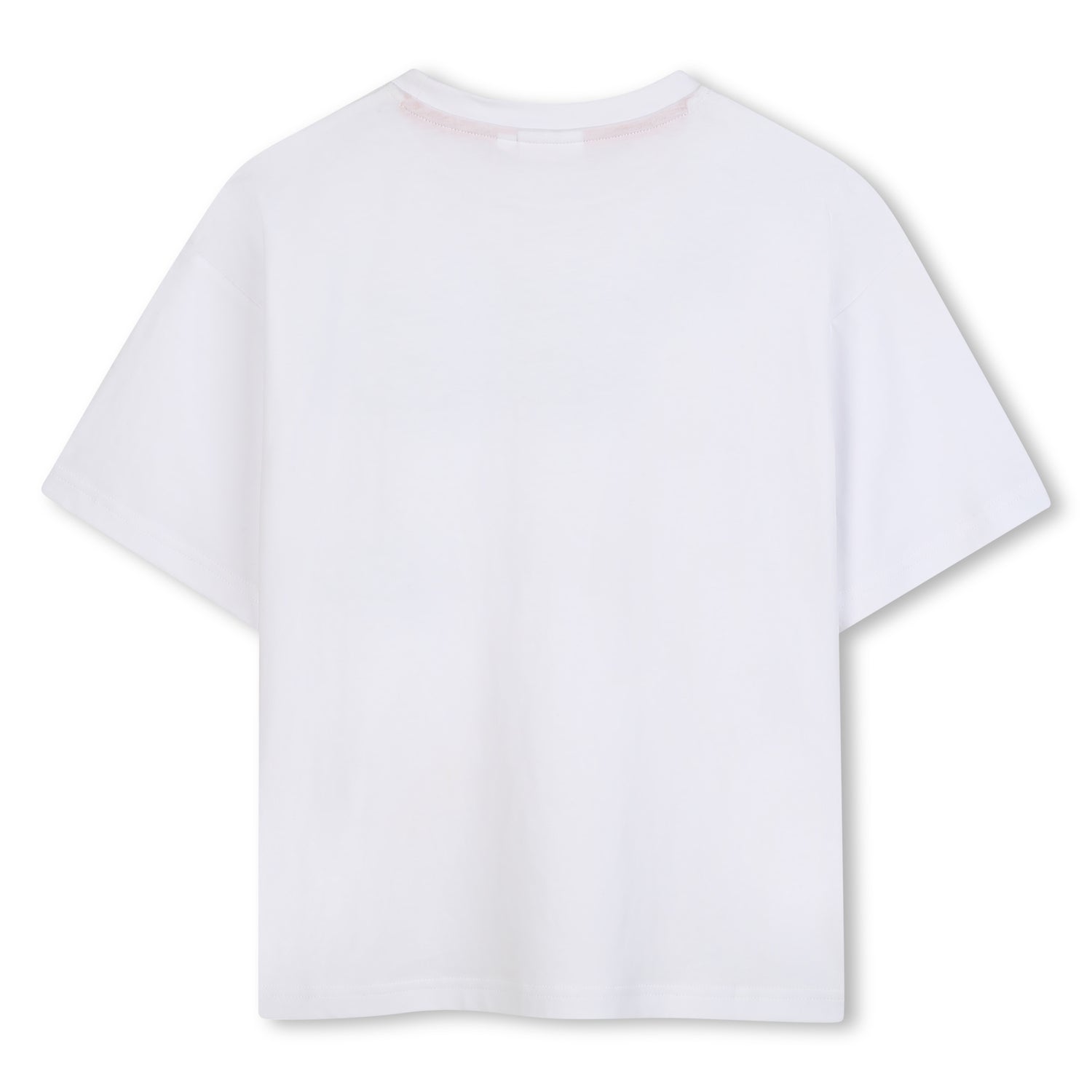 Black Organic Cotton Short Sleeve T-Shirt with Split Logo and All-Over Print Background