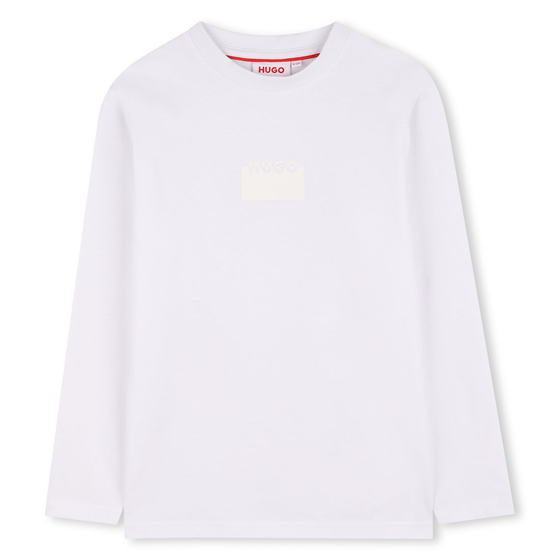 White Organic Cotton Long Sleeve T-Shirt with Split Logo Print