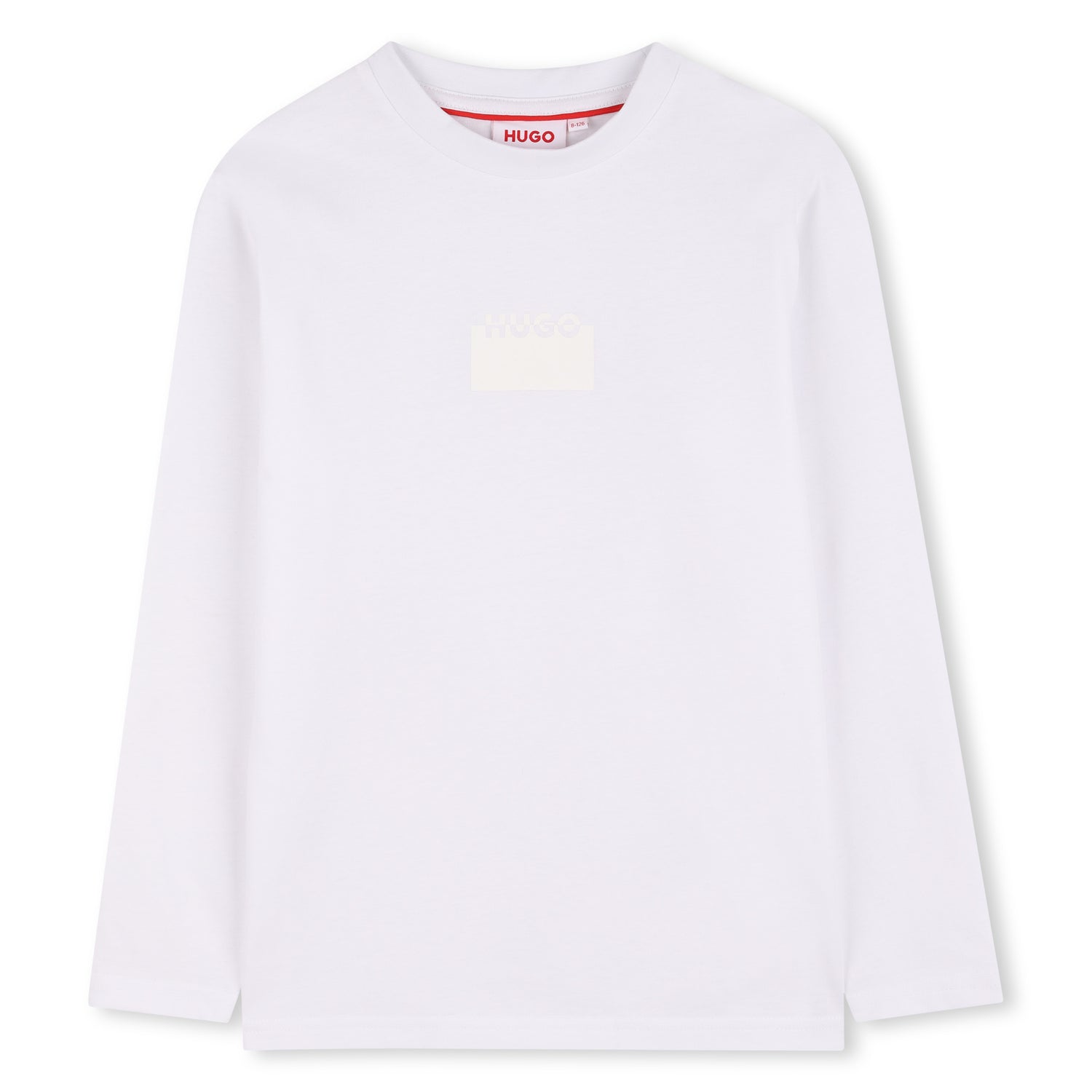 White Organic Cotton Long Sleeve T-Shirt with Split Logo Print