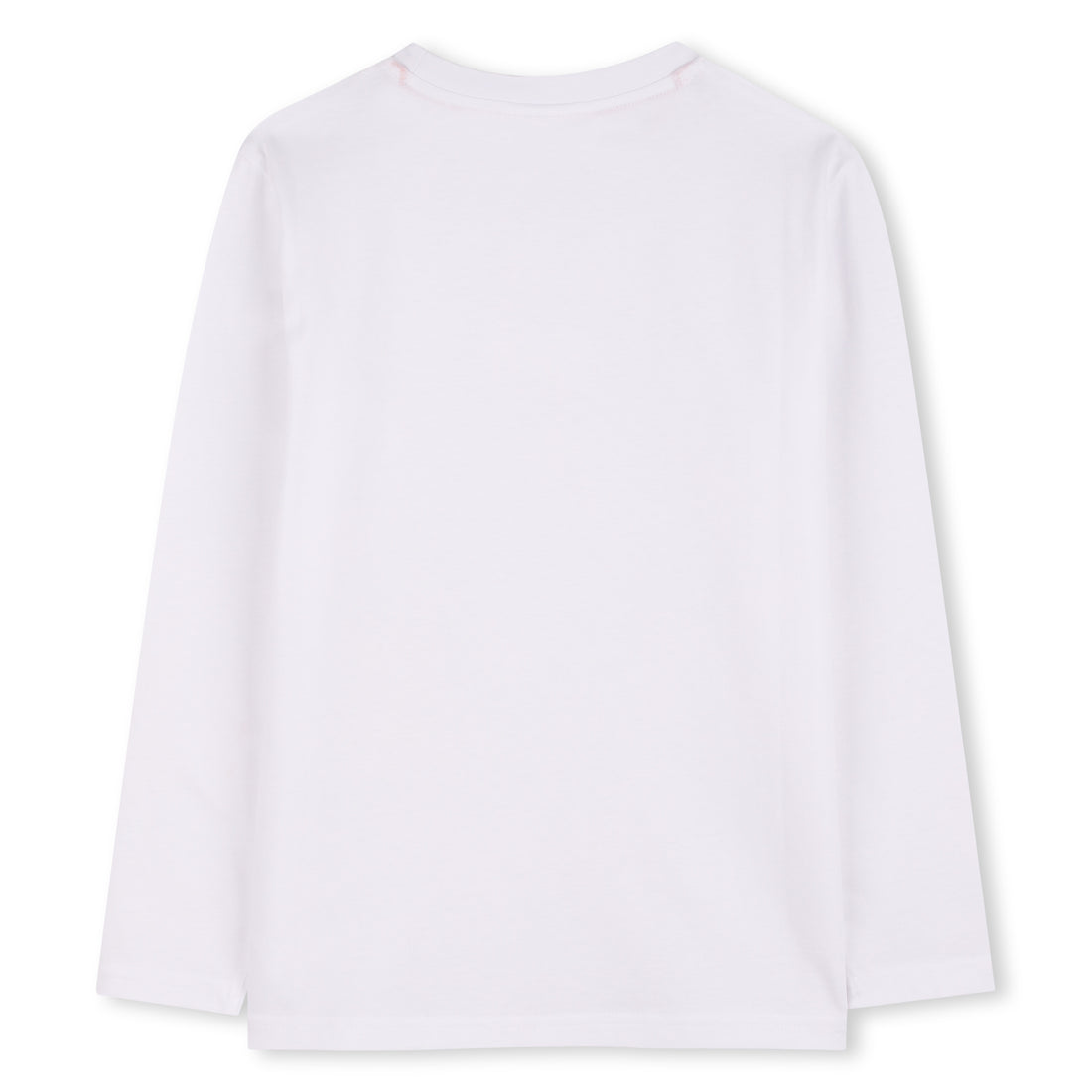 White Organic Cotton Long Sleeve T-Shirt with Split Logo Print