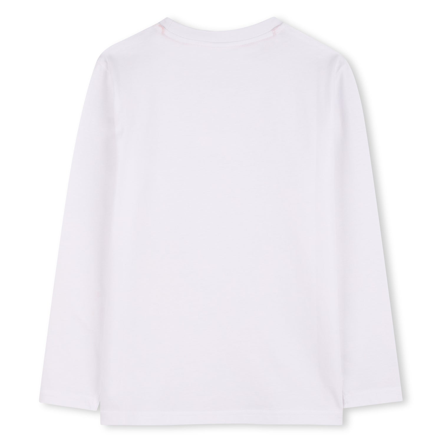 White Organic Cotton Long Sleeve T-Shirt with Split Logo Print