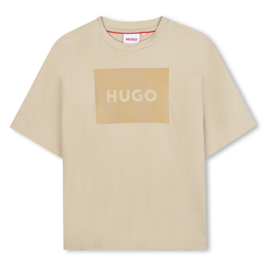 Stone Organic Cotton Short Sleeve T-Shirt with Velvet Effect Square Logo