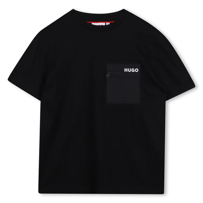 Cotton T-Shirt with Zip Pocket for Boys