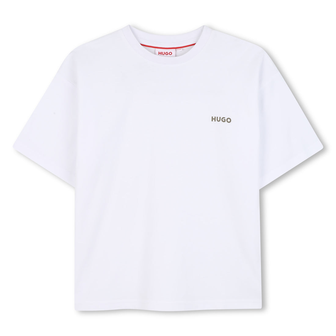 White Organic Cotton T-Shirt with Hugo Boxing Academy Back Print