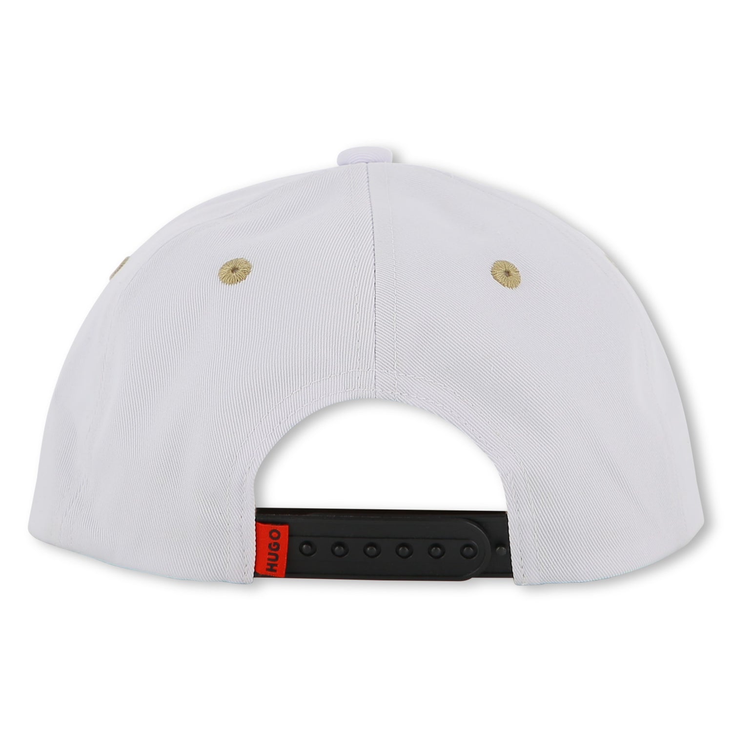 White Twill Cap with Contrast Peak Hugo
