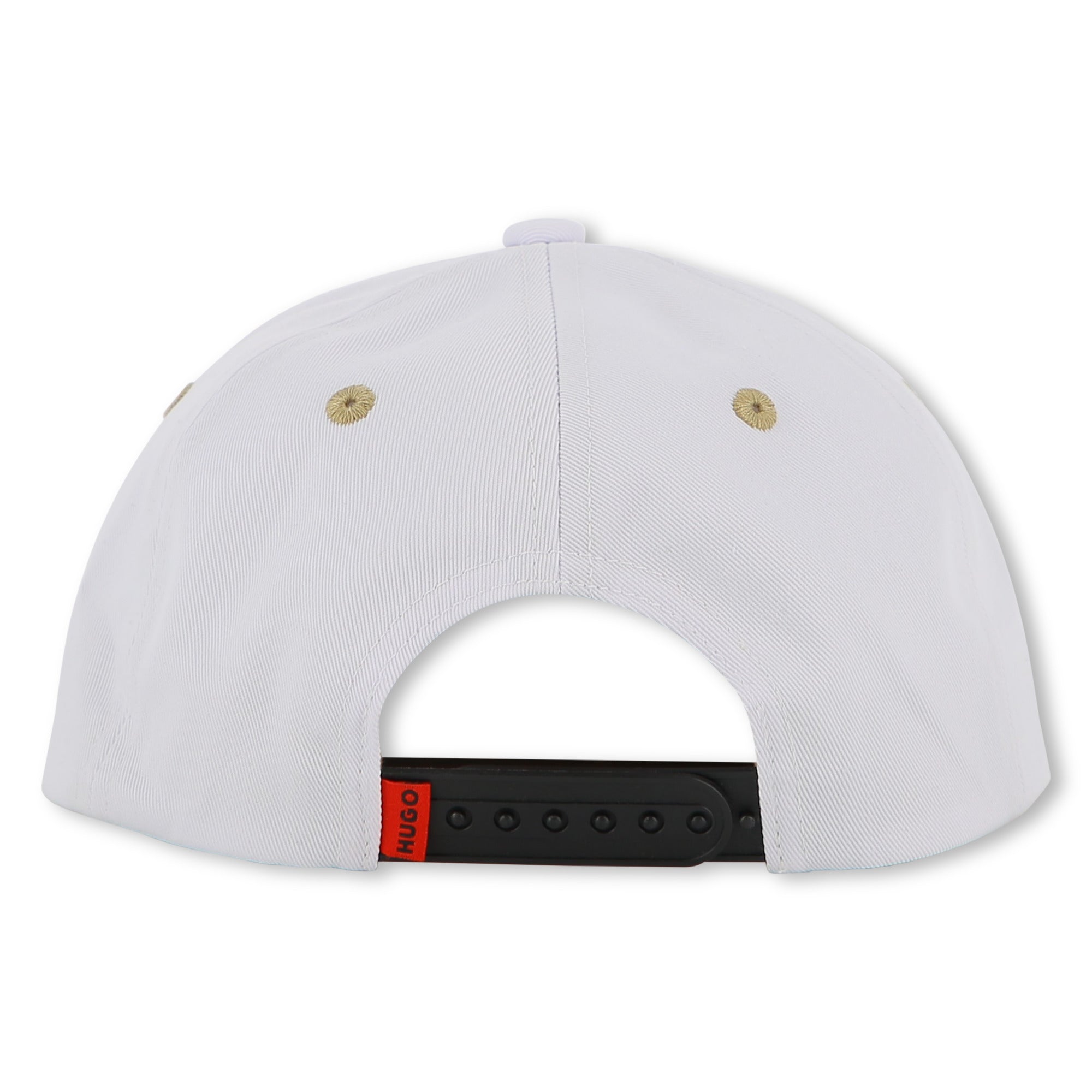 White Twill Cap with Contrast Peak Hugo