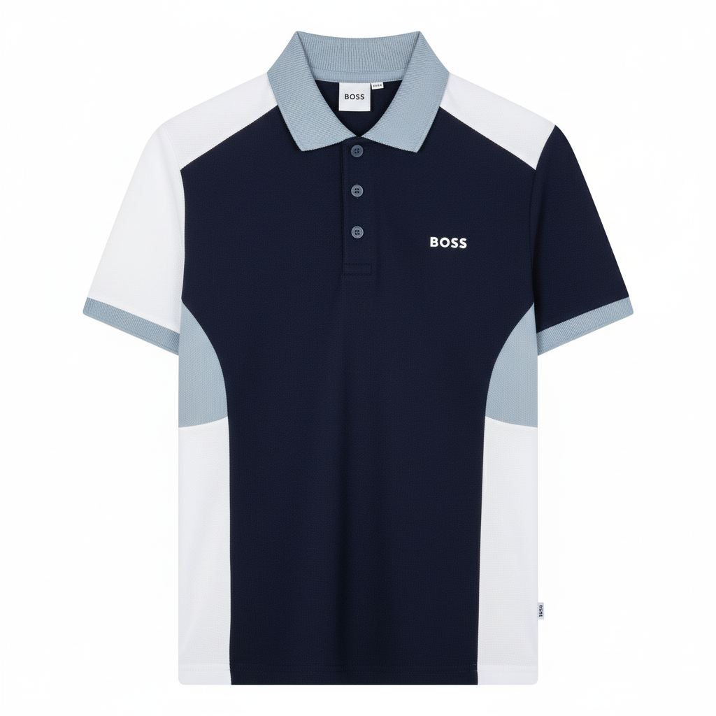 Colourblock Cotton Polo Shirt for Boys