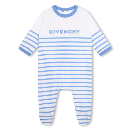 Striped Pyjamas, Bib, and Hat Set