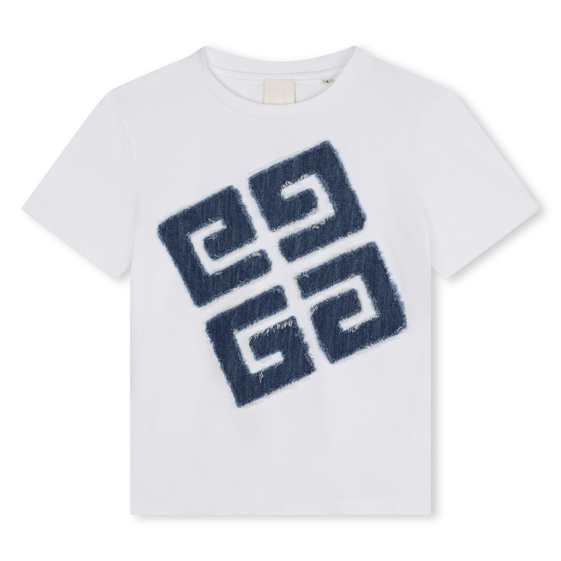 Givenchy Short Sleeves Tee-Shirt White with Denim Logo | Schools Out