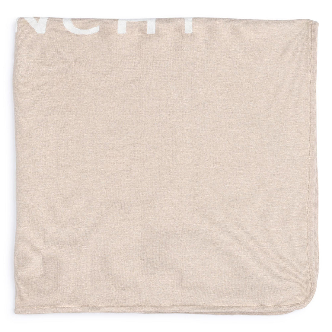 Cream Knitted Jacquard Blanket