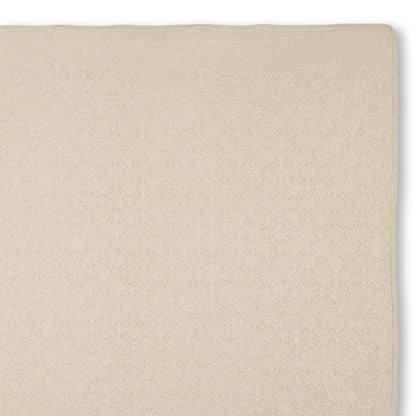 Beige Cotton and Cashmere Baby Blanket with Textured Knit