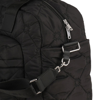 Black Quilted Nylon Changing Bag Set with Mat and Bottle Holder