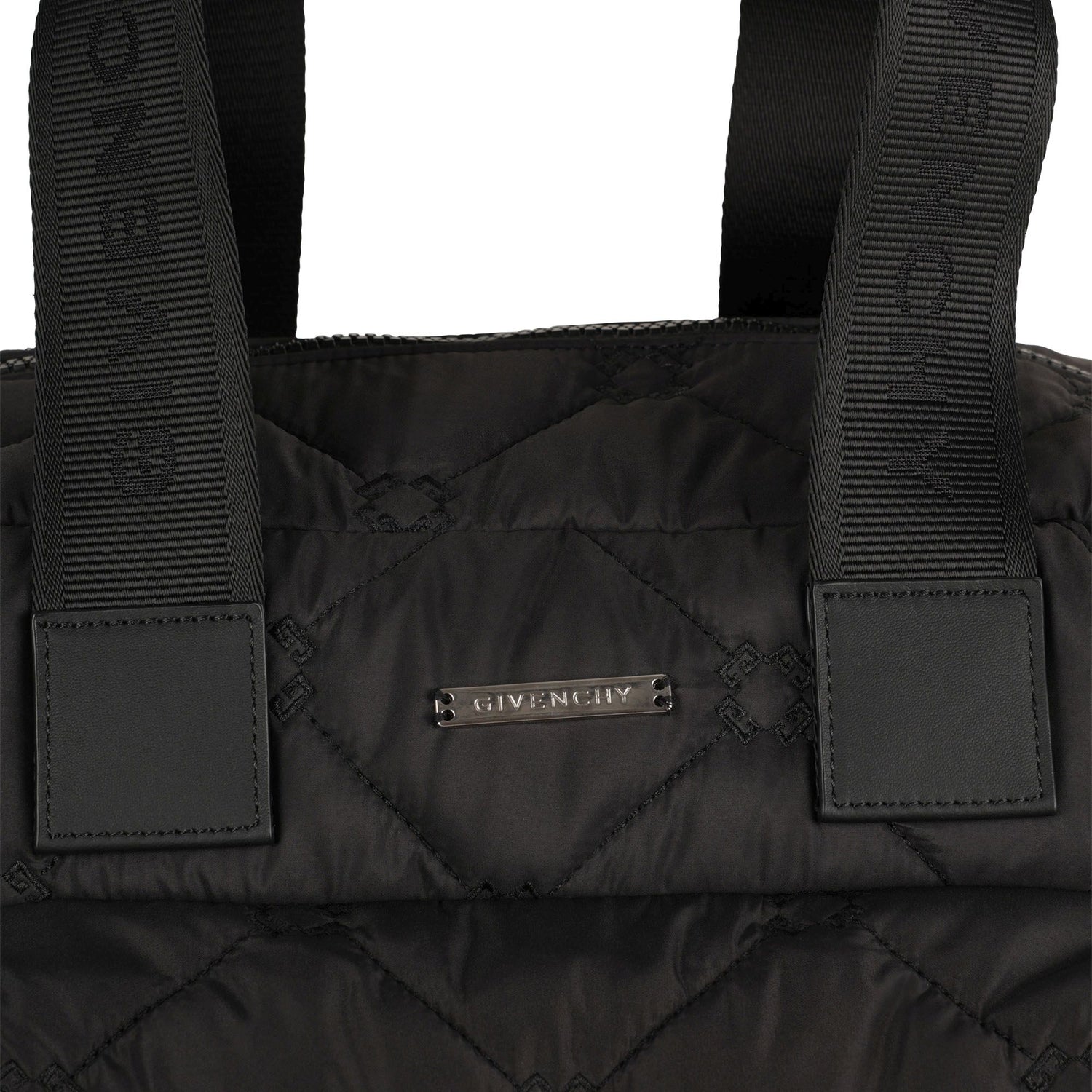 Black Quilted Nylon Changing Bag Set with Mat and Bottle Holder