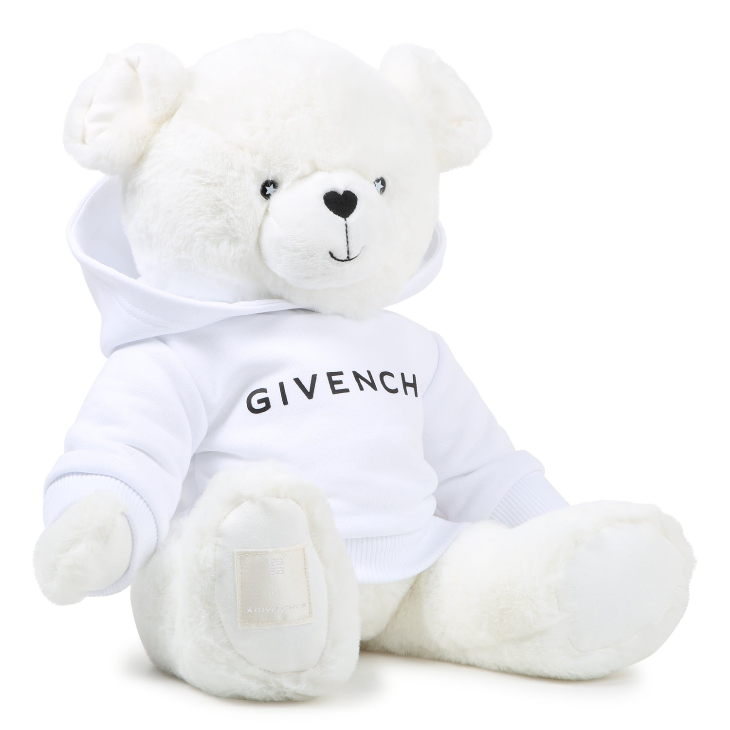 Givenchy Teddy Bear with Fleece Hoodie and Logo Prints
