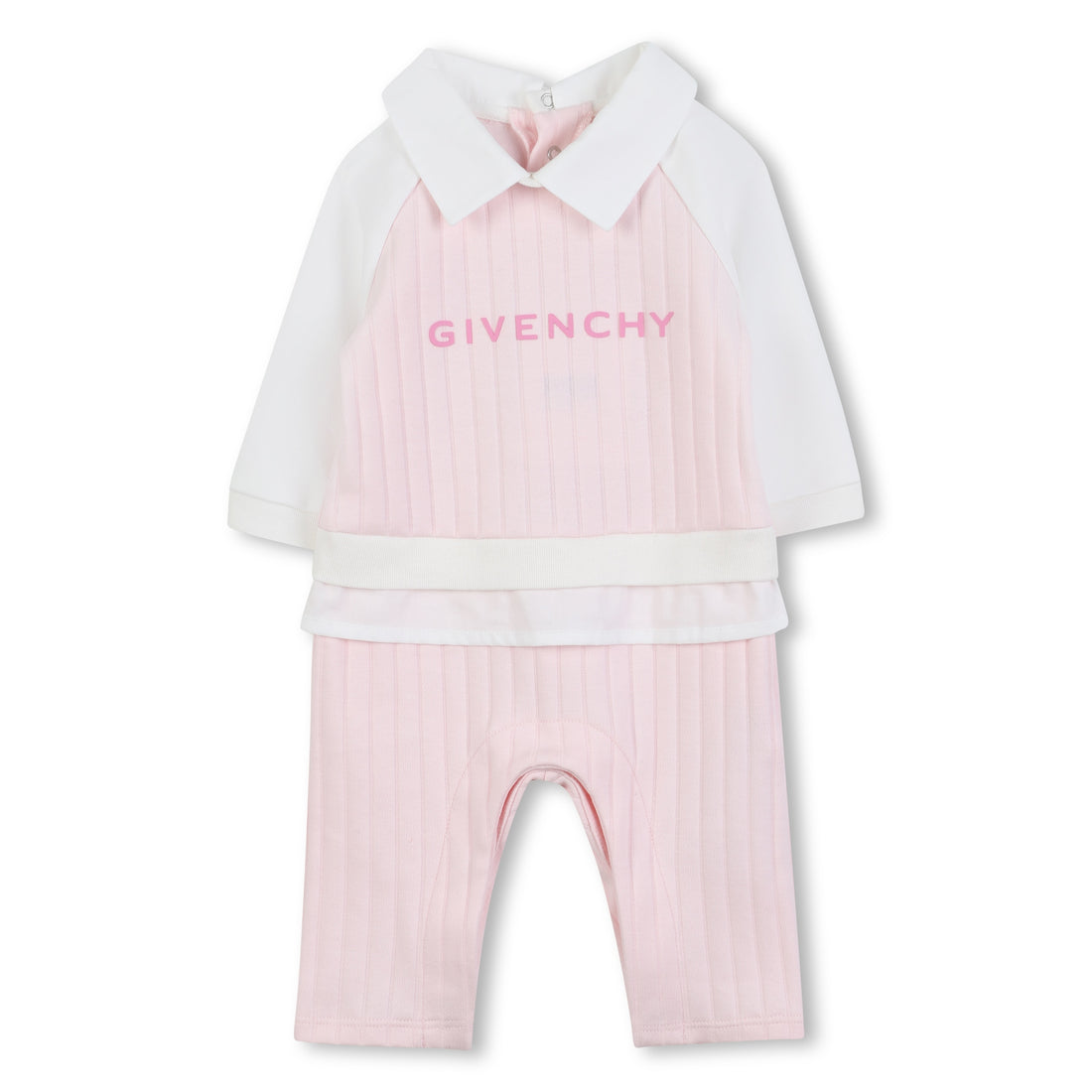 Jersey All-In-One with Poplin Collar and Givenchy Print in Pink And Blue
