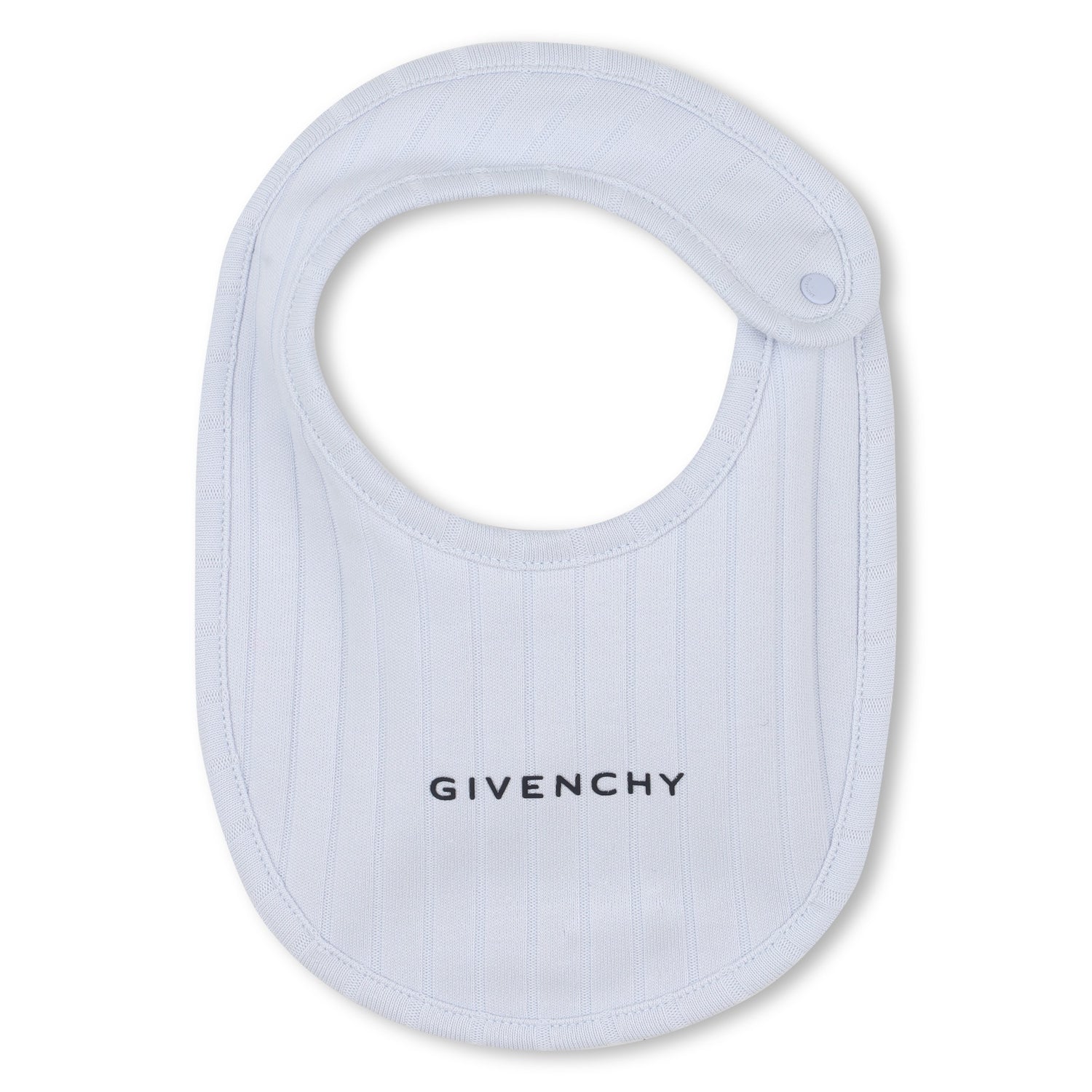 Marshmallow and Pale Blue Cotton Pyjama, Bib and Hat Set with Givenchy Logo