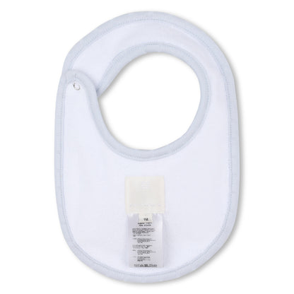 Marshmallow and Pale Blue Cotton Pyjama, Bib and Hat Set with Givenchy Logo