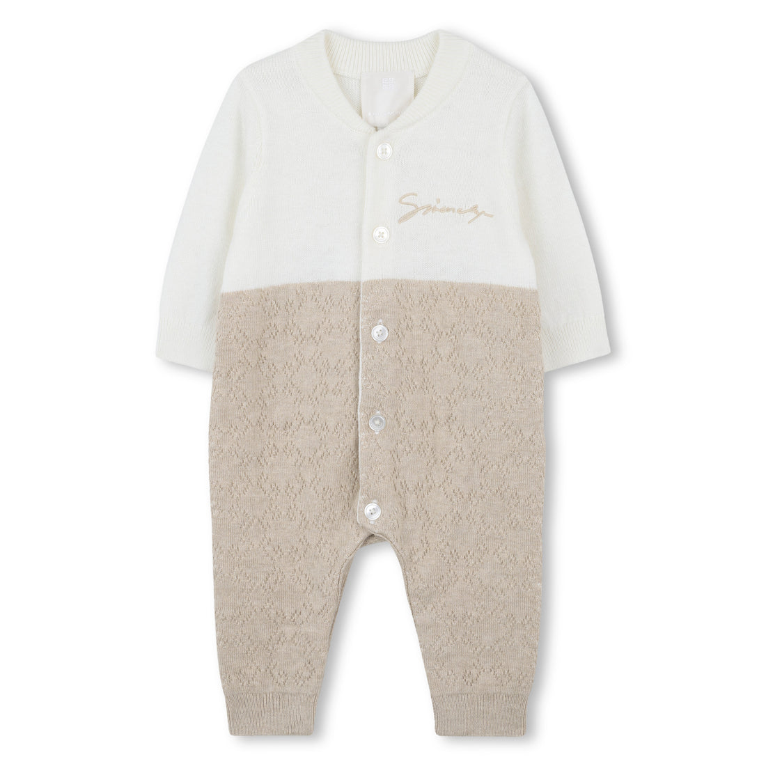 Baby knitted overall, off white