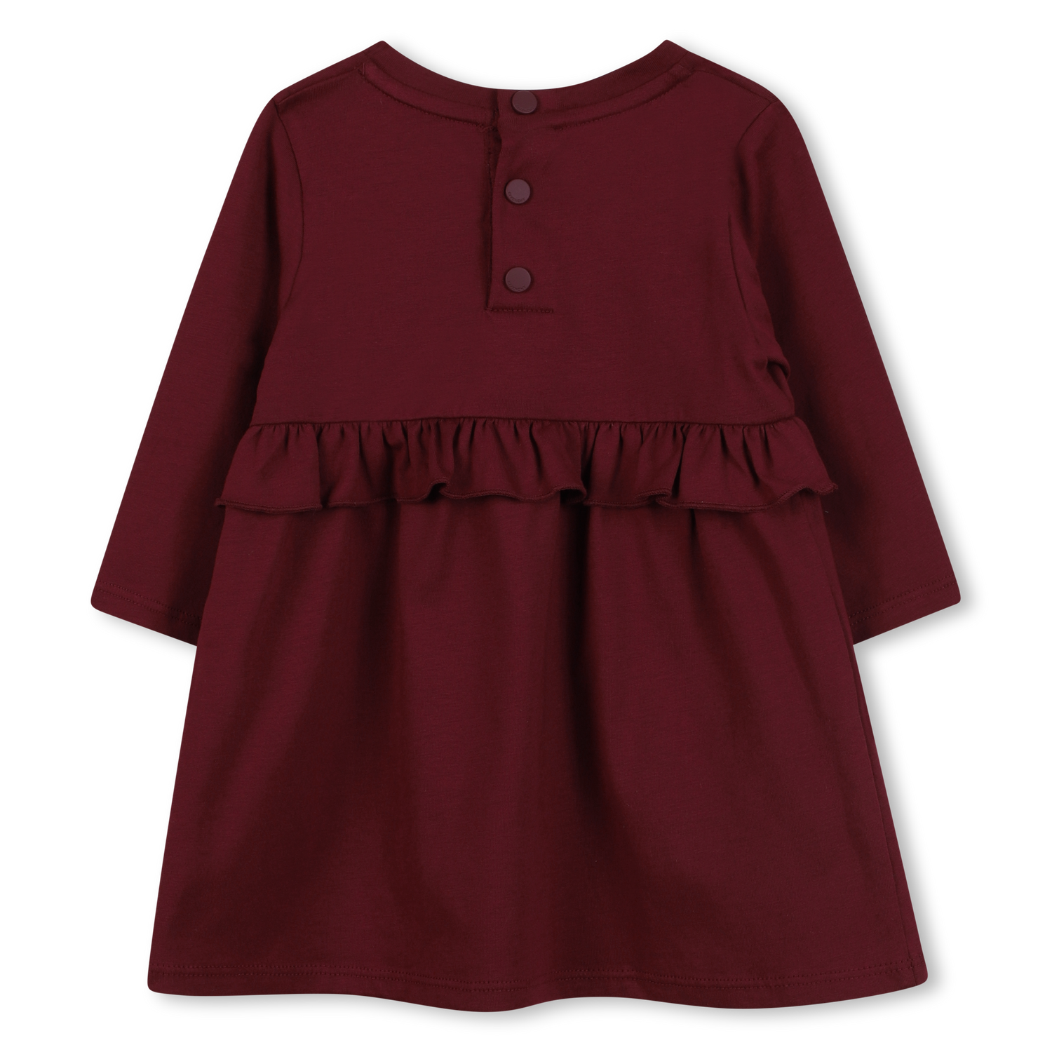 Logo Cotton Dress with Ruffle Detail for Girls