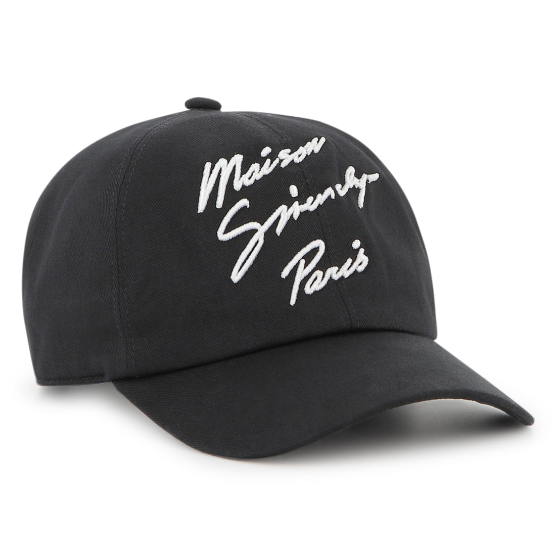 Black Cotton Twill Cap with Maison Givenchy Paris Embroidery