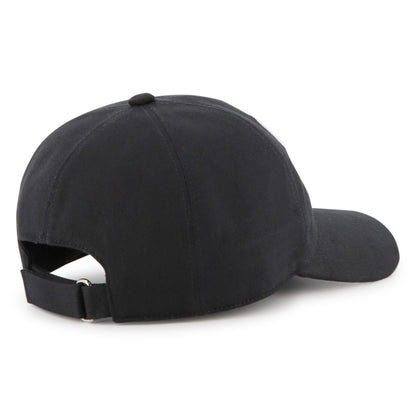 Black Cotton Twill Cap with Maison Givenchy Paris Embroidery